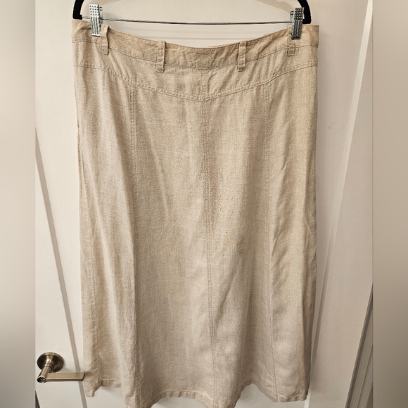 NWOT - Talbots Linen Oatmeal Midi Skirt - Size 12 - Picture 5 of 8